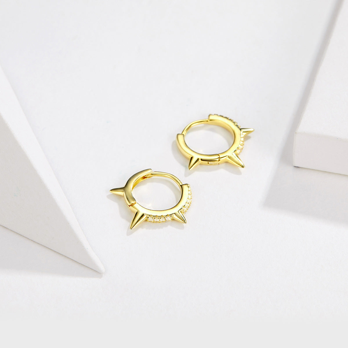 Asymmetric Geometric Clip-On Earrings