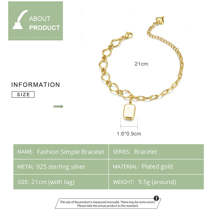 Asymmetrical Geometric Chain Bracelet