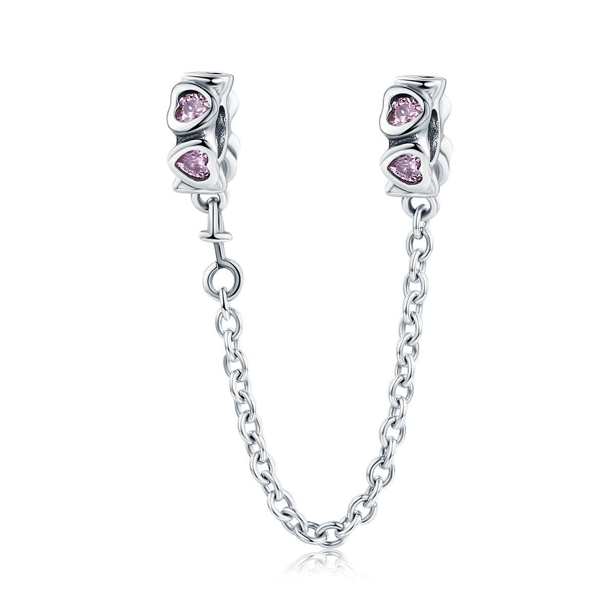 Elegant Heart Safety Chain Charm