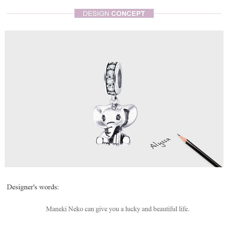 Cute Baby Elephant Charm