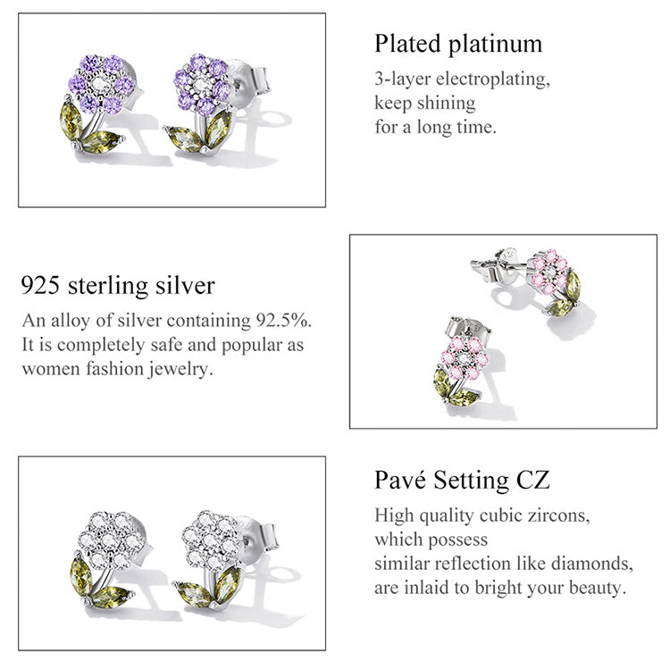 Delicate Flower Stud Earrings