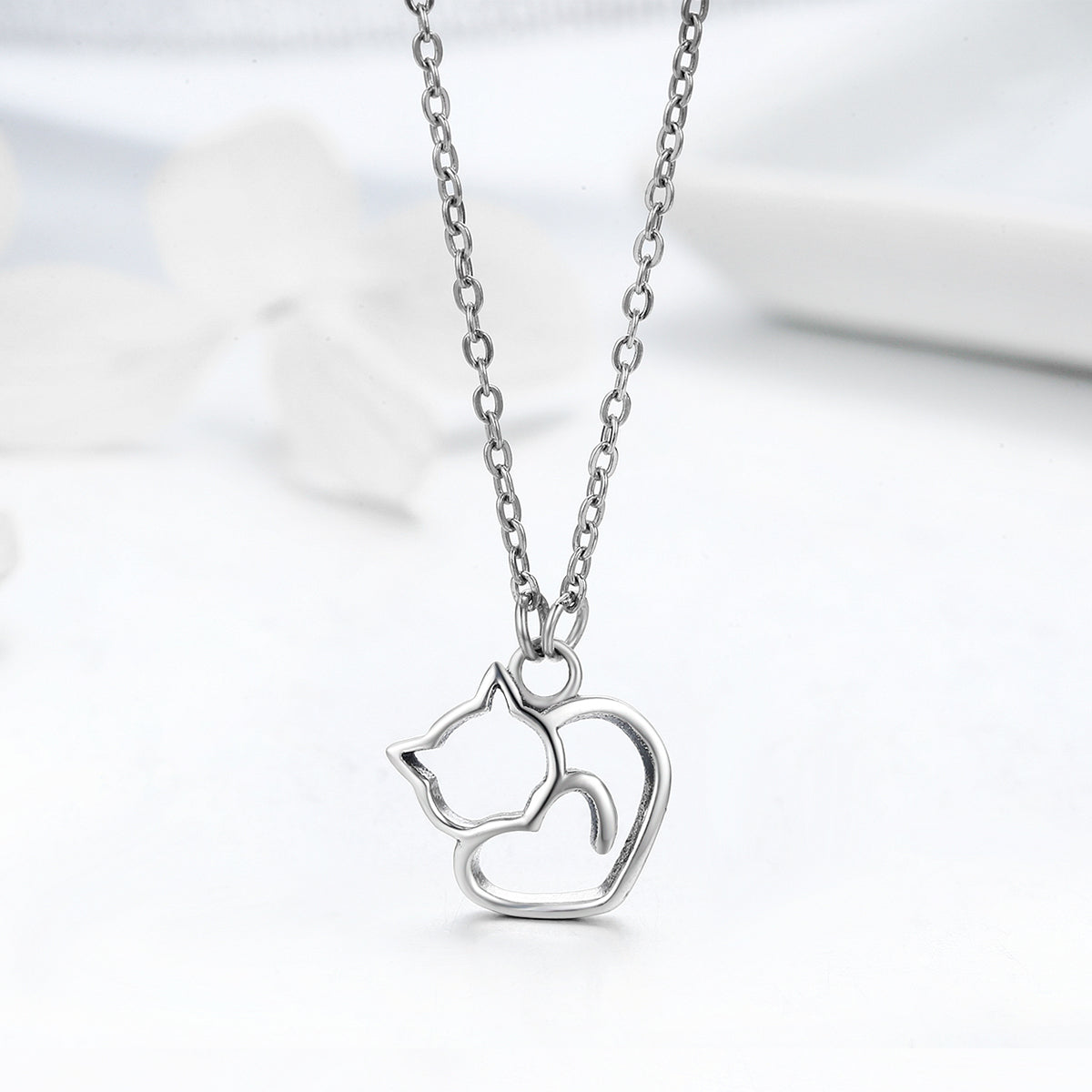 Cat Sterling Silver Necklace