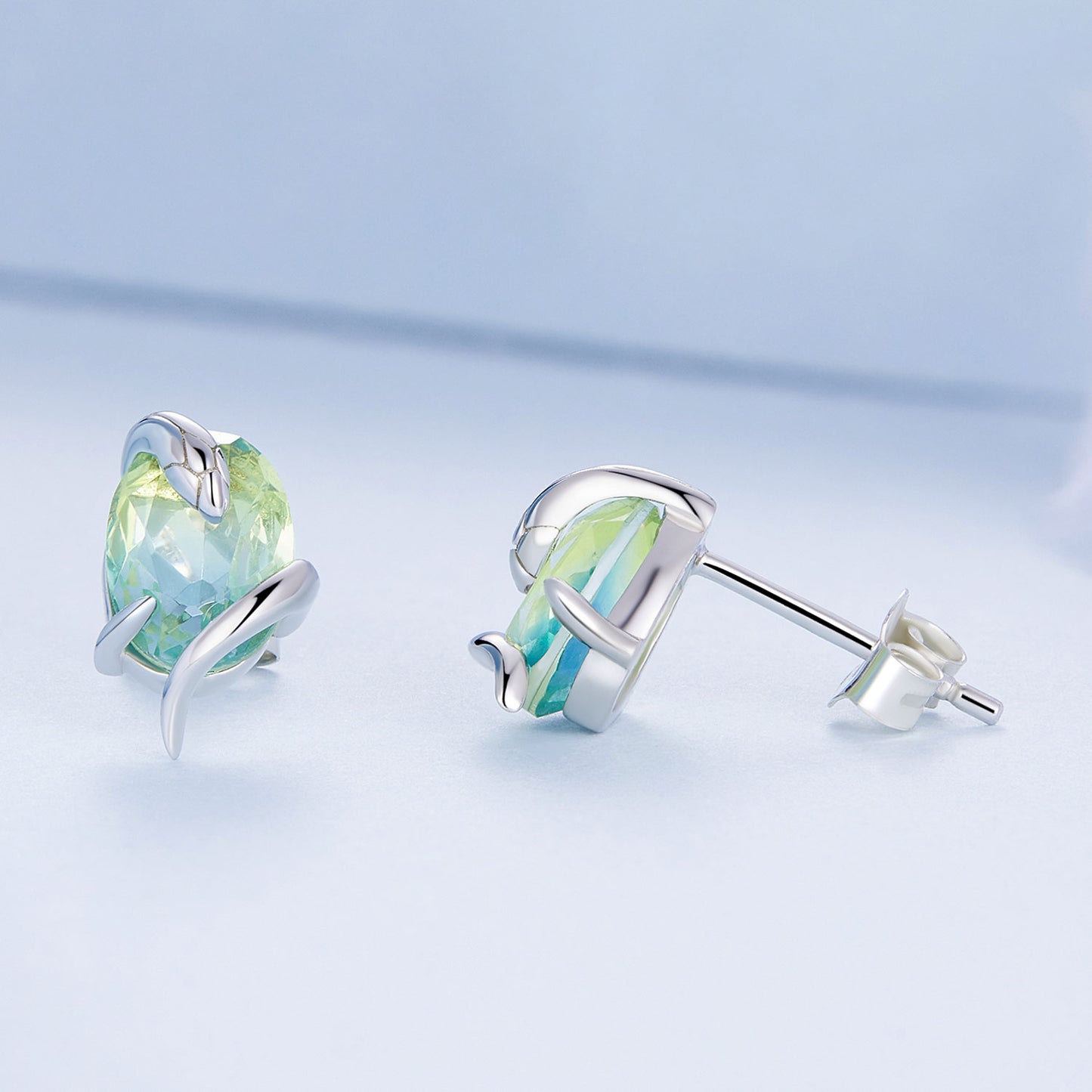 Compact Snake Stud Earrings