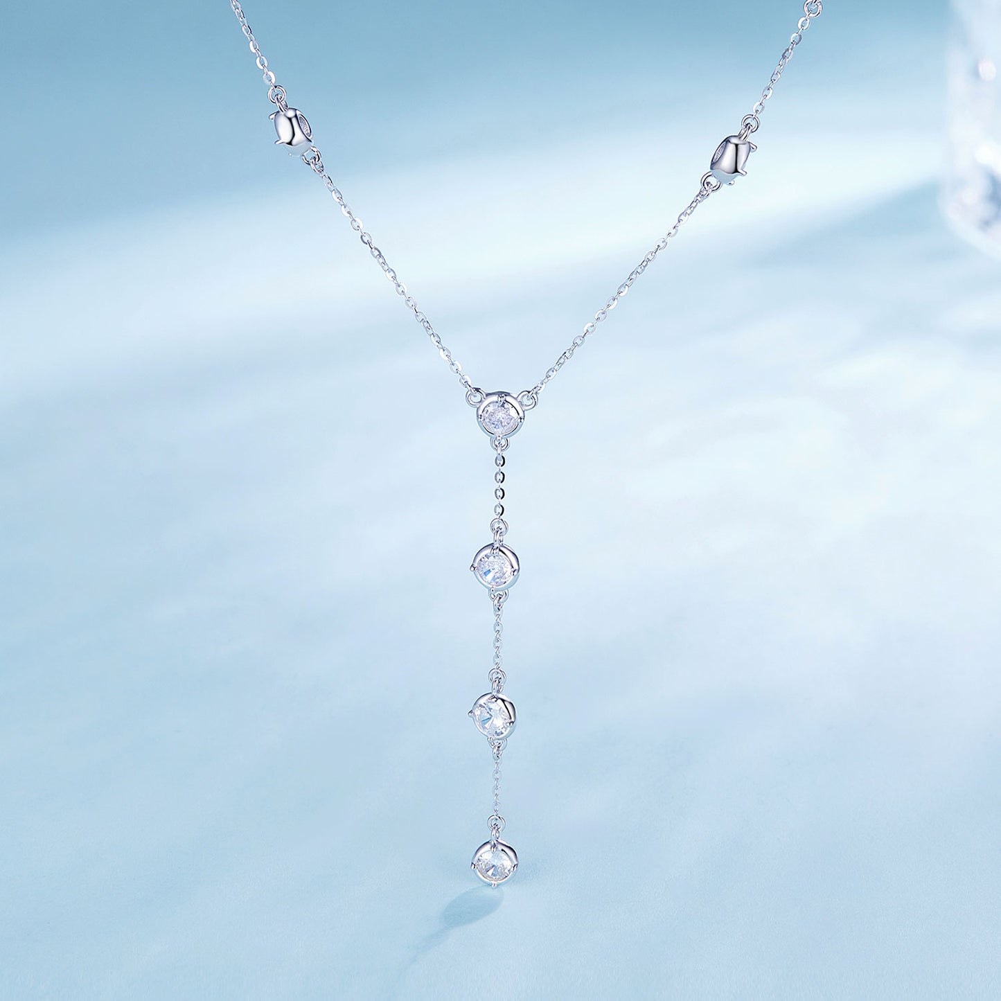 Glimmering Y-Drop Necklace