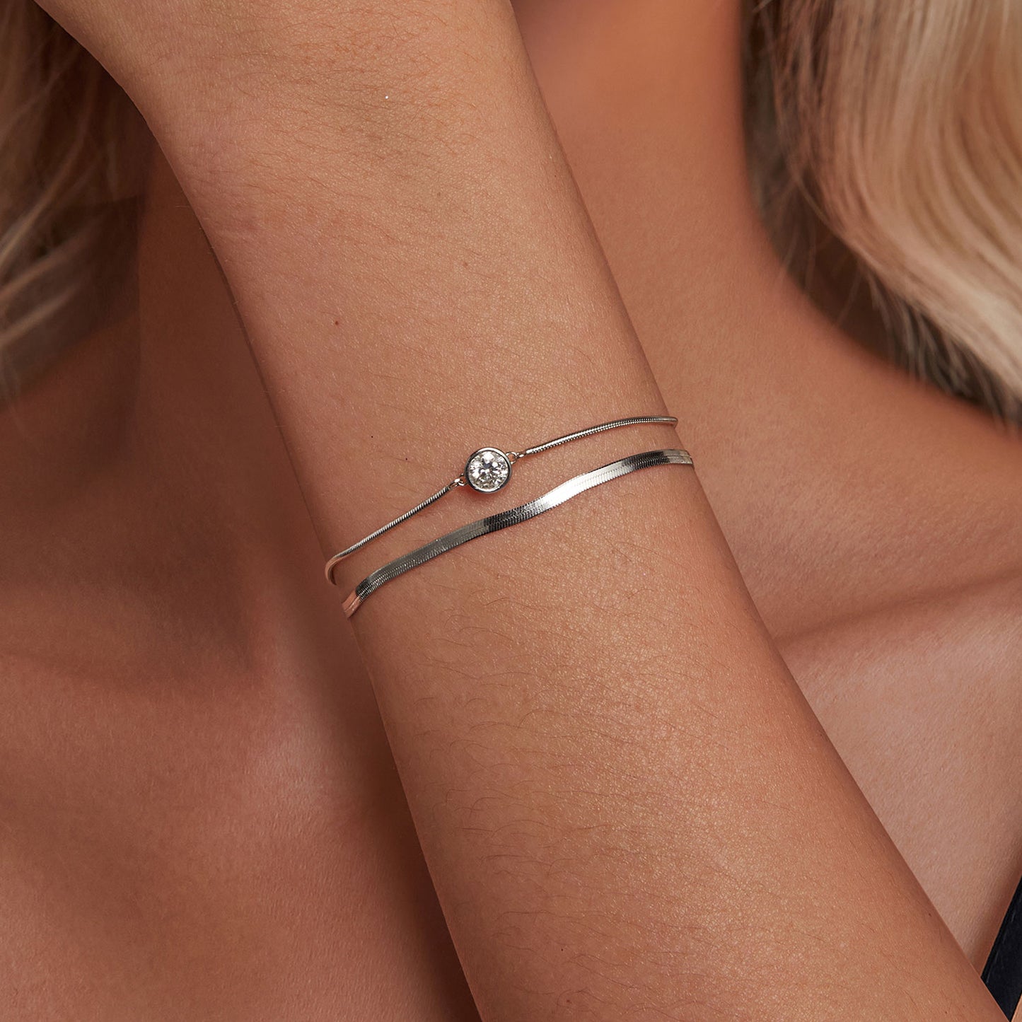 Double-Layer Sparkling Moissanite Bracelet