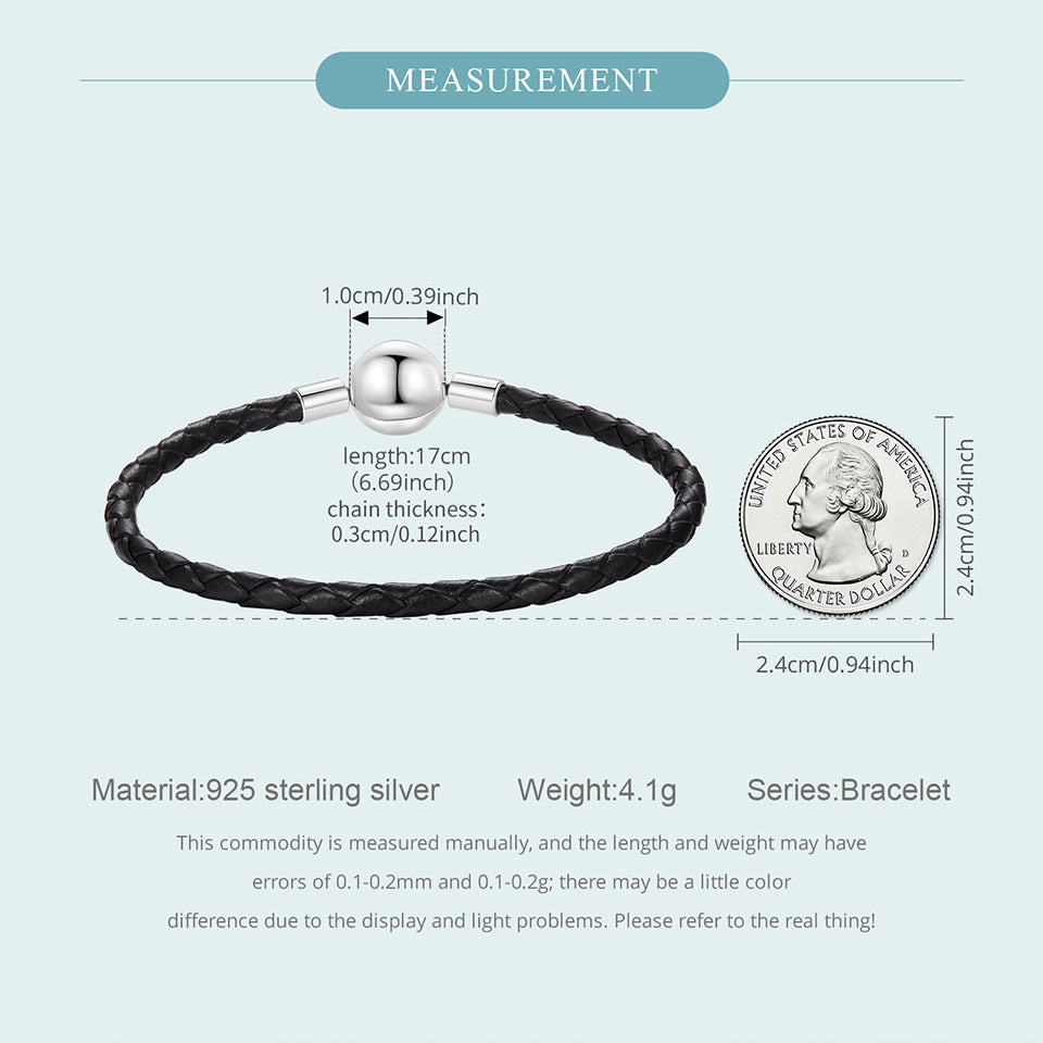 Beaded Clasp Leather Cord Bracelet