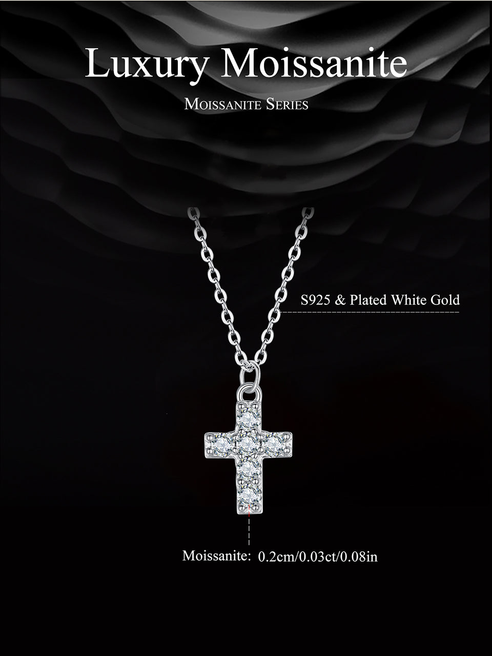 Moissanite Cross Pendant Necklace