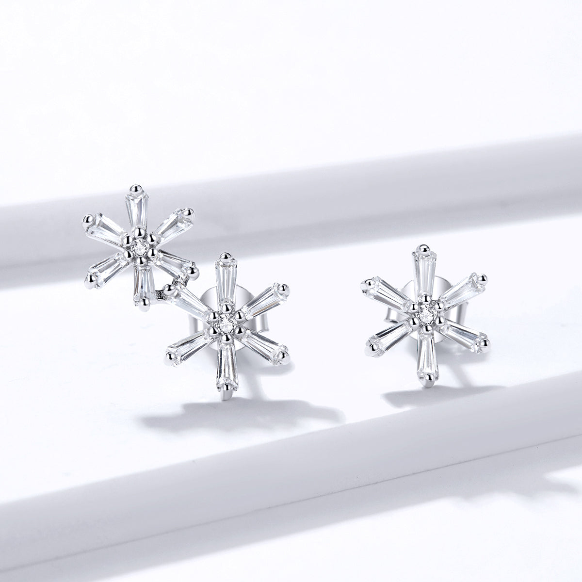 Elegant Snowflake Hoop Earrings