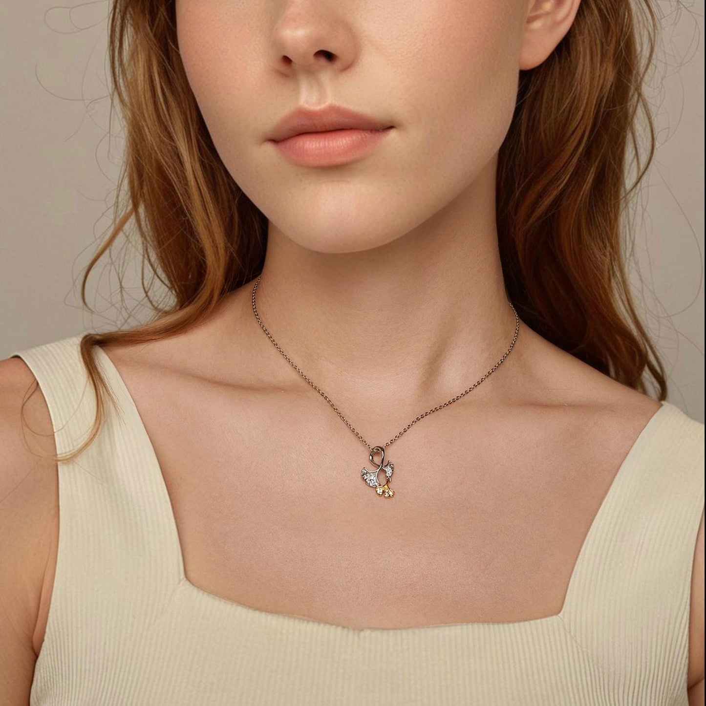 Ginkgo Leaf Pendant Charm