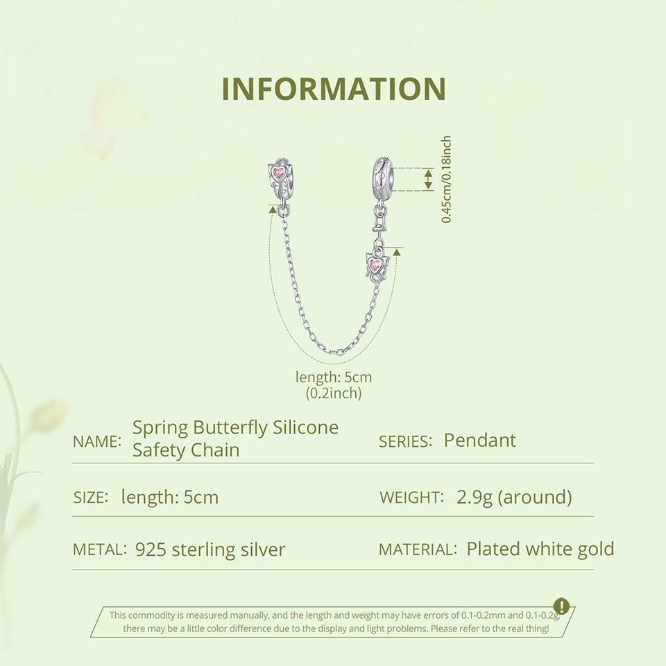 Spring Butterfly Silicone Safety Chain Charm
