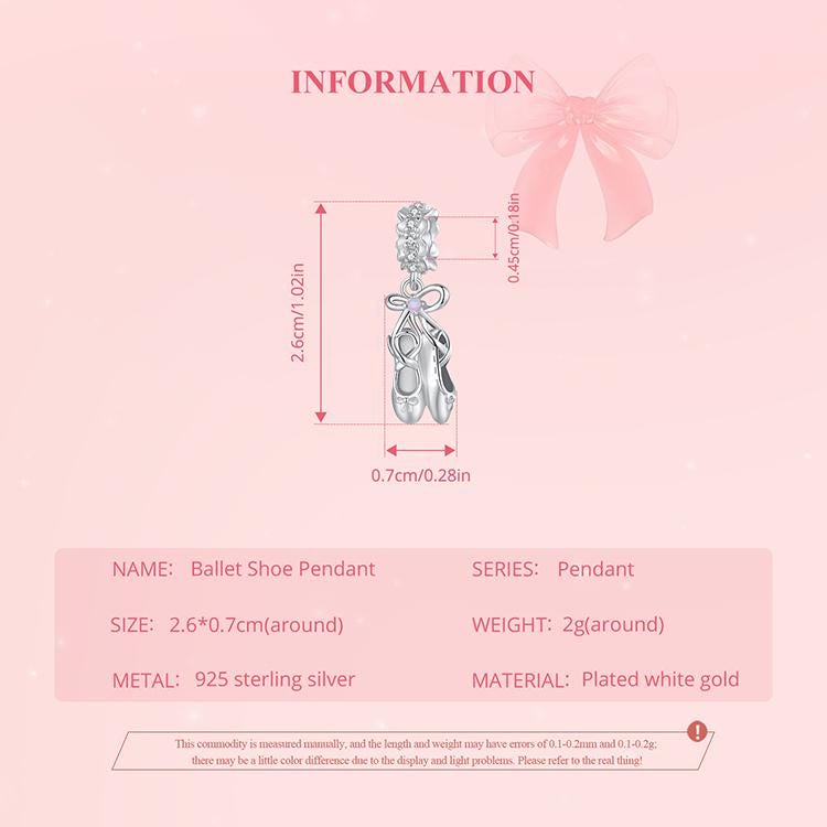 Ballet Shoe Pendant Charm