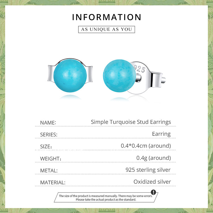Minimalist Turquoise Stud Earrings