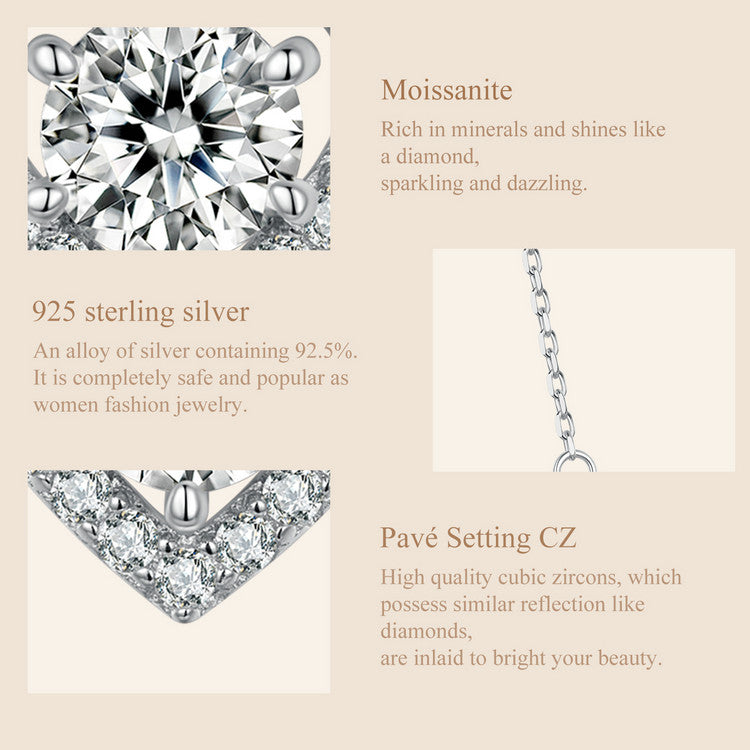 0.5ct Heart-Shaped Moissanite Necklace