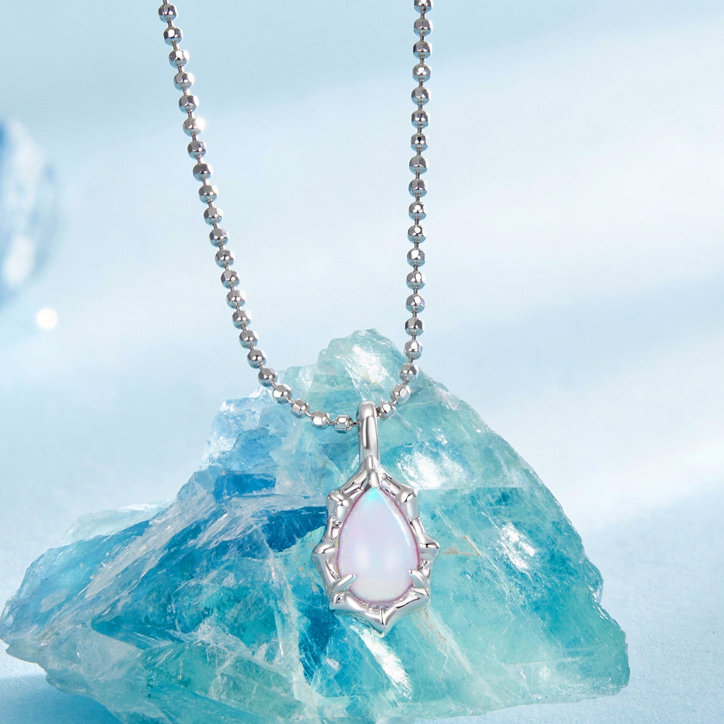 Aurora Opal Pendant Necklace