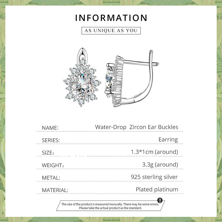 Teardrop Cubic Zirconia Clip Earrings