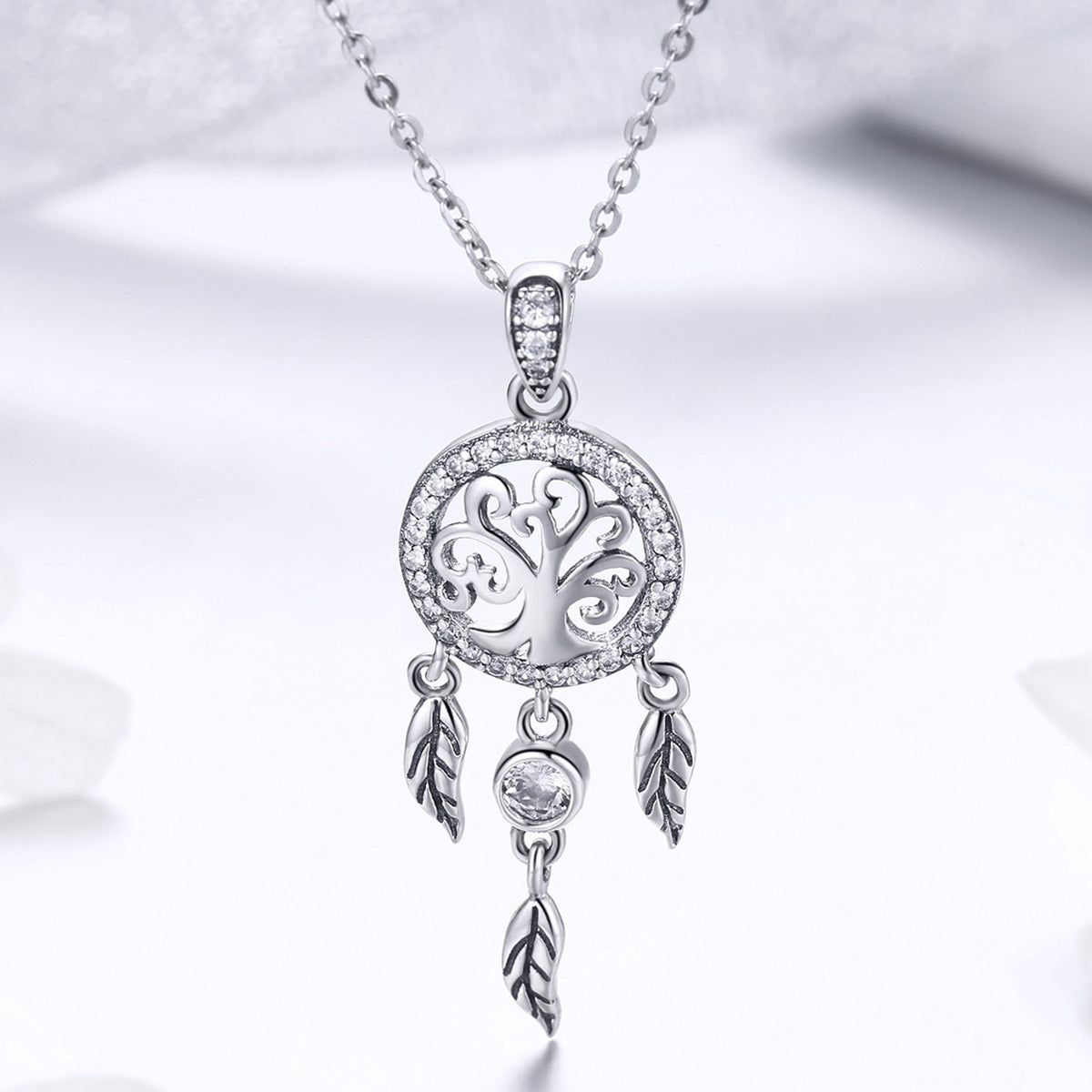 Tree of Life With Wings Sterling Silver Necklace