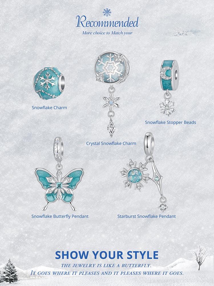 Starburst Snowflake Pendant Charm