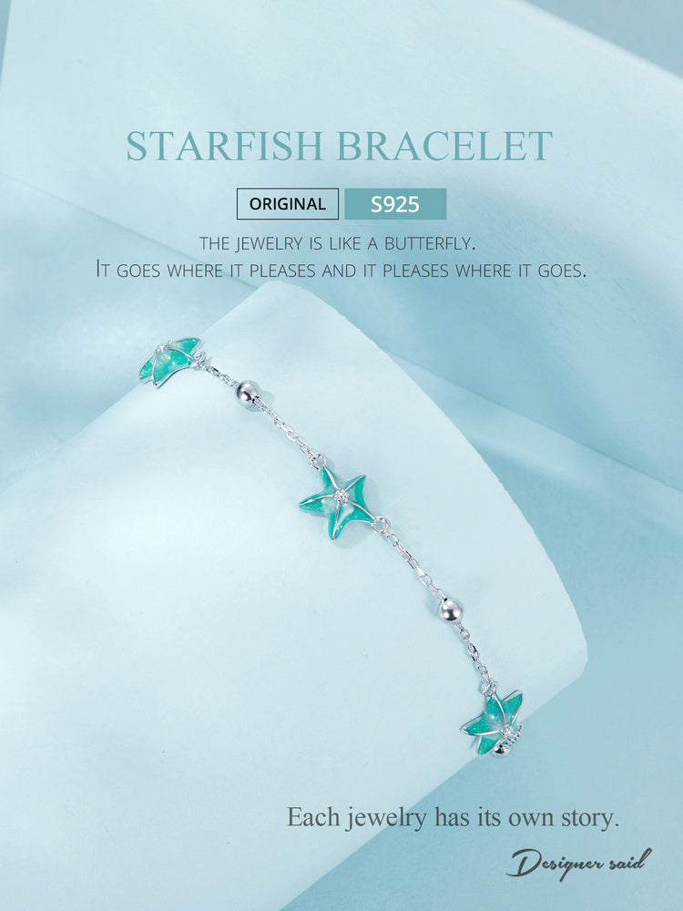 Teal Starfish Design Bracelet