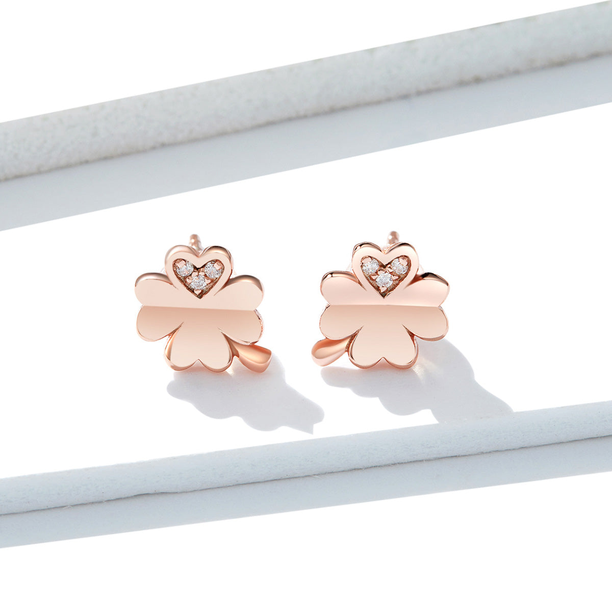 Four-Leaf Clover Hoop Earrings