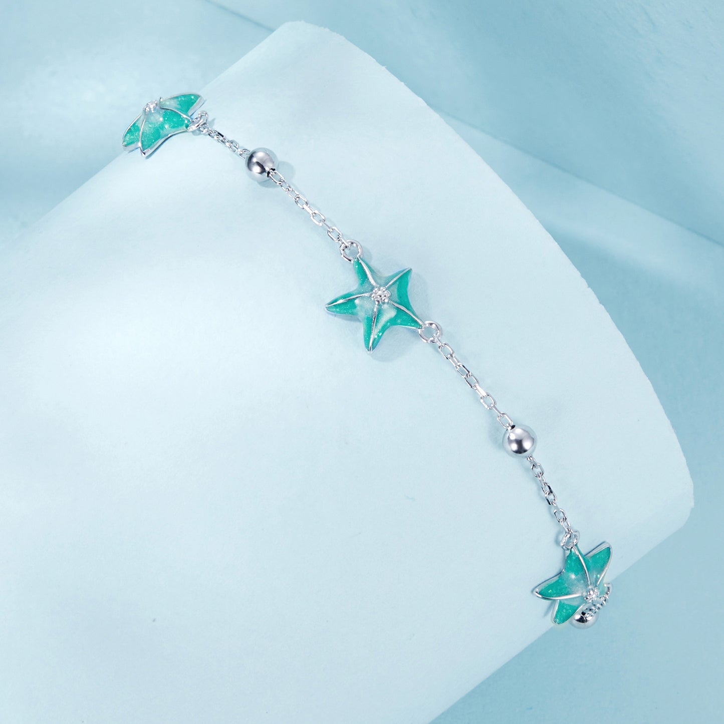 Teal Starfish Design Bracelet