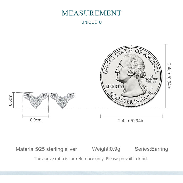 Heart Wing Stud Earrings