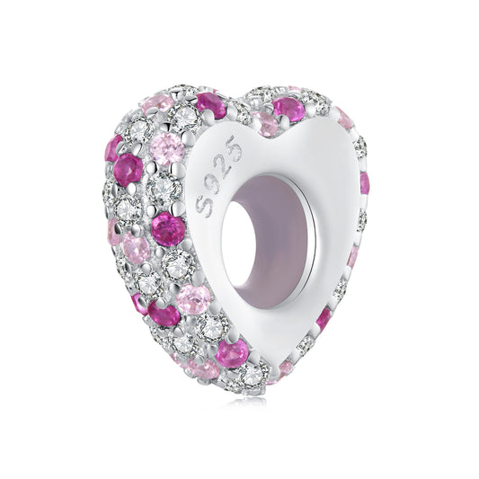 Heart Silicone Spacer Beads Charm