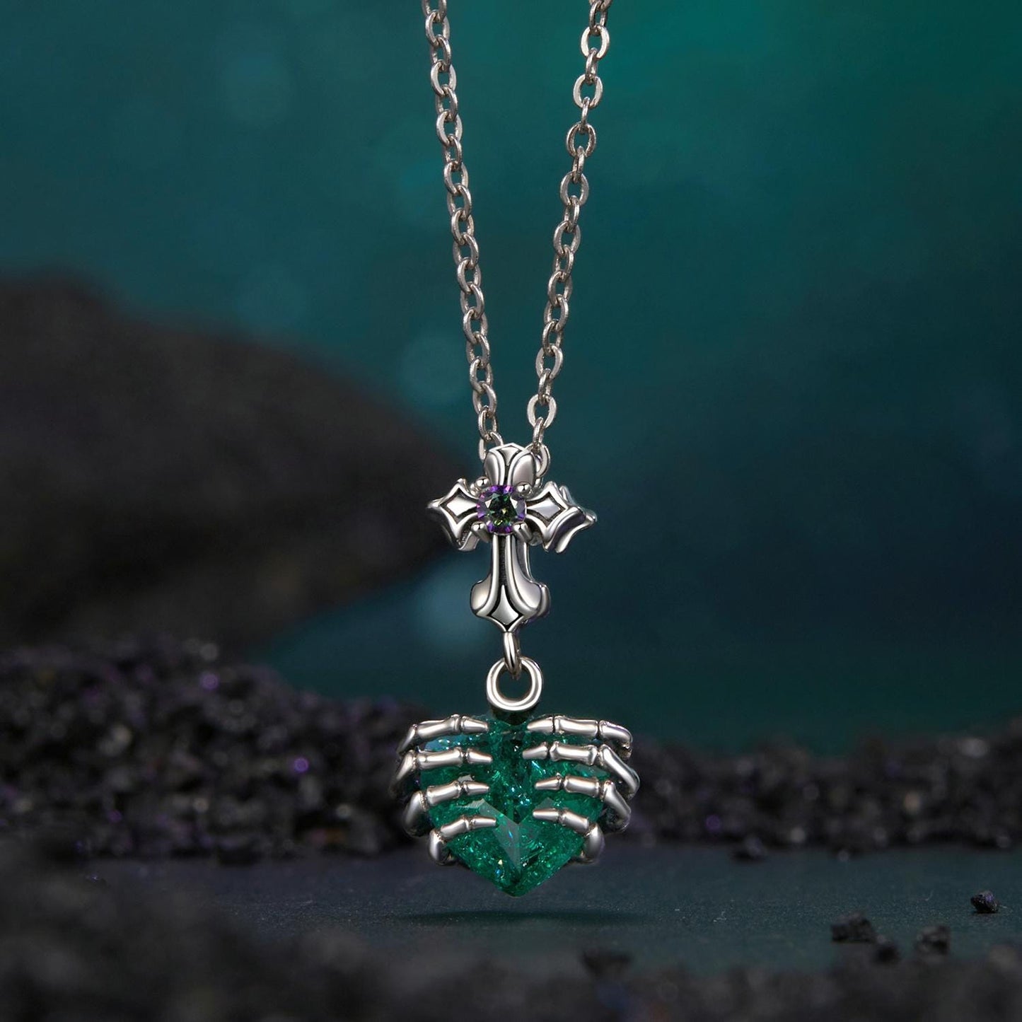 Heart of Skull Pendant Charm
