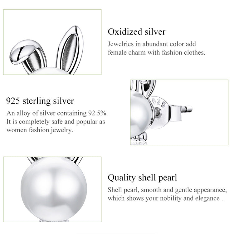 Compact Rabbit Hoop Earrings
