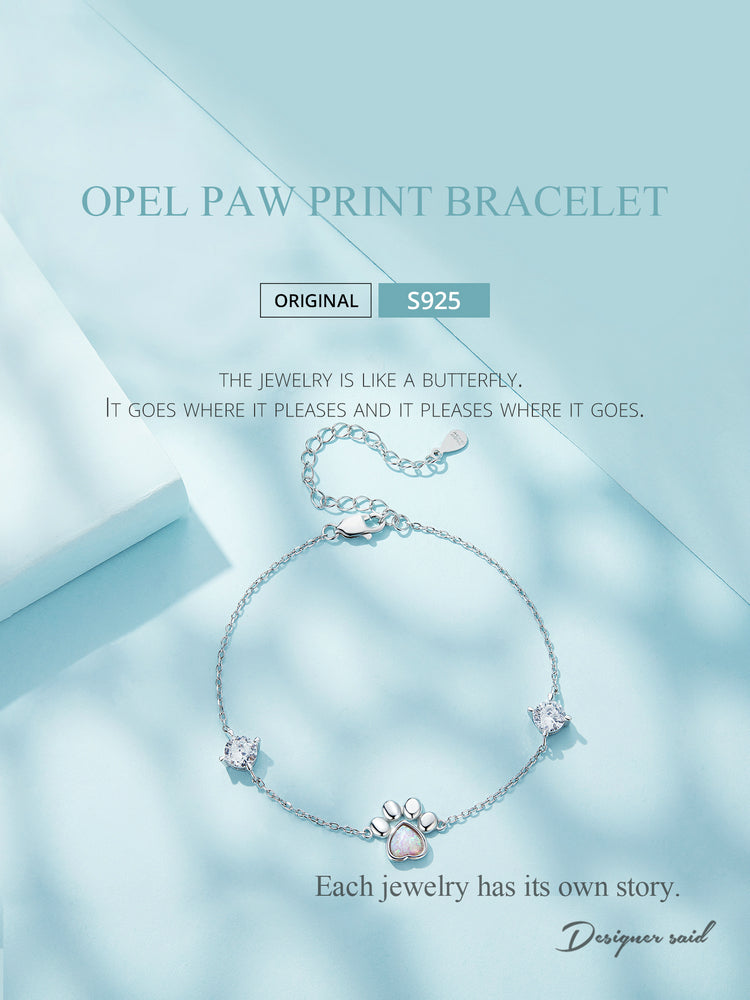 Opal Pawprint Bracelet