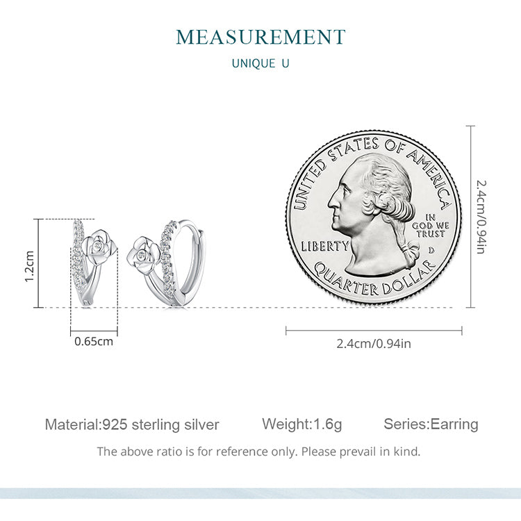 Floral Zircon Clip-On Earrings