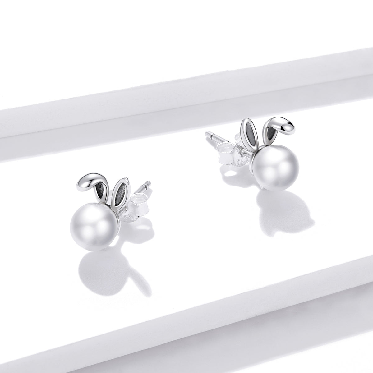 Compact Rabbit Hoop Earrings