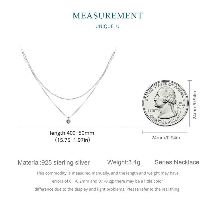 Sparkling Double-Layer Necklace