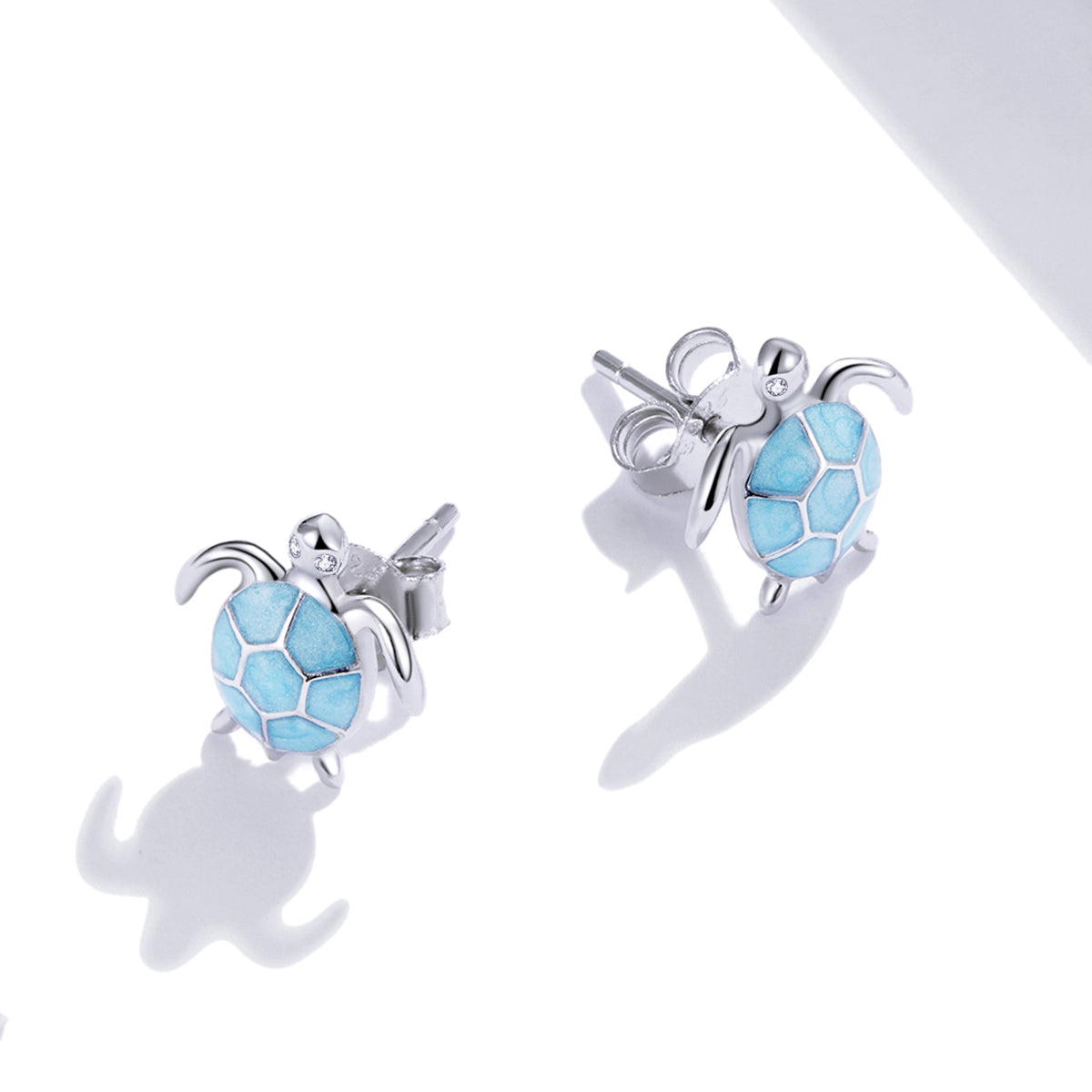 Blue Turtle Stud Earrings