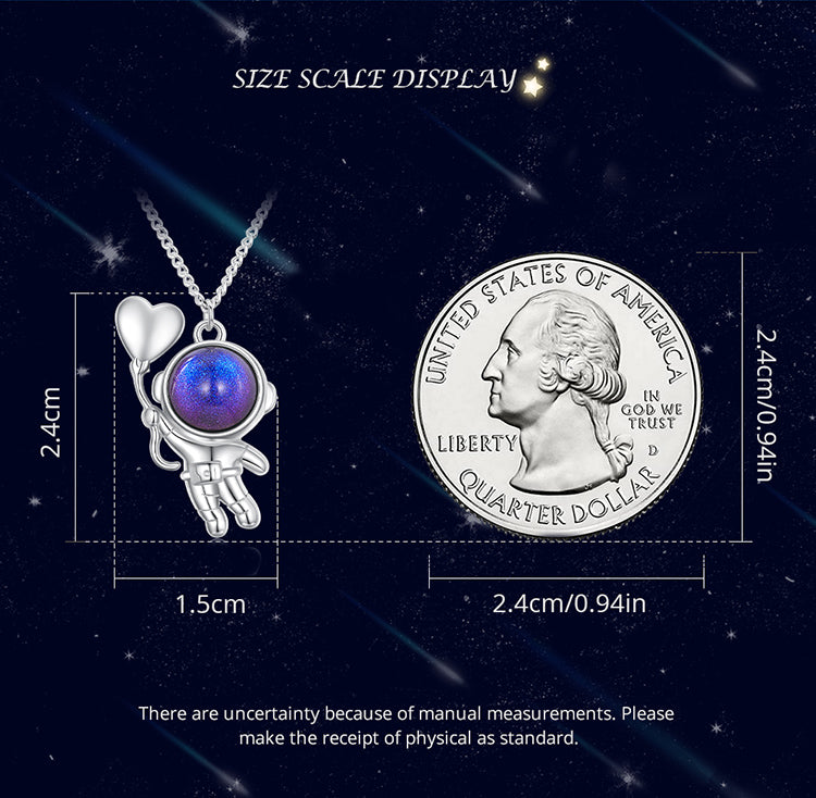 Astronaut and Stars Necklace