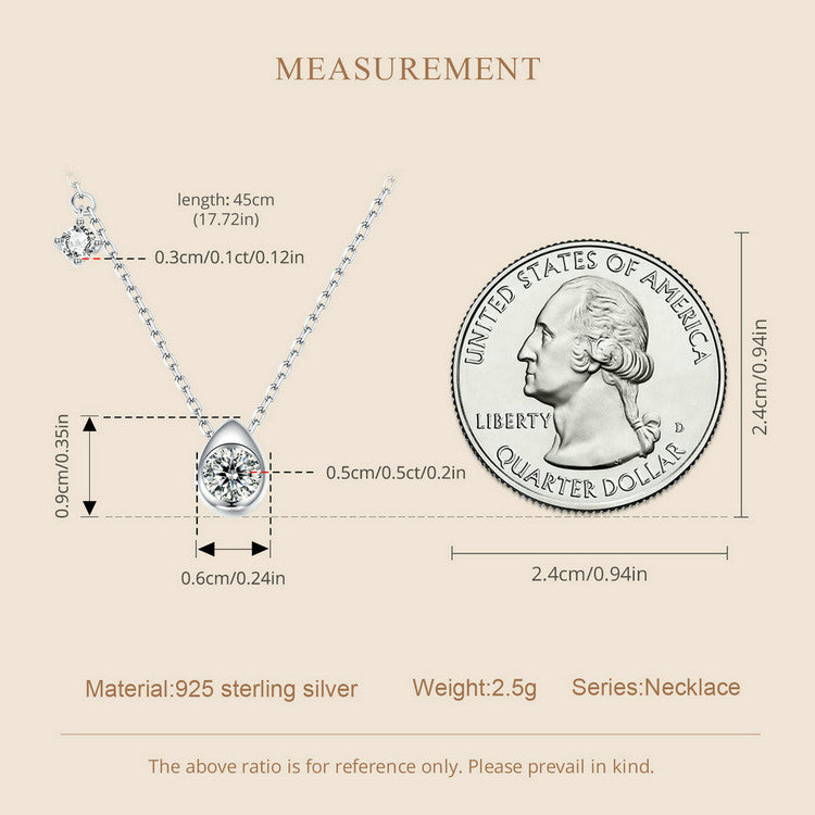 0.5ct Teardrop Moissanite Necklace