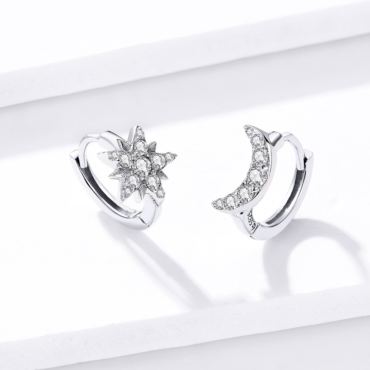 Star Moon Stud Earrings