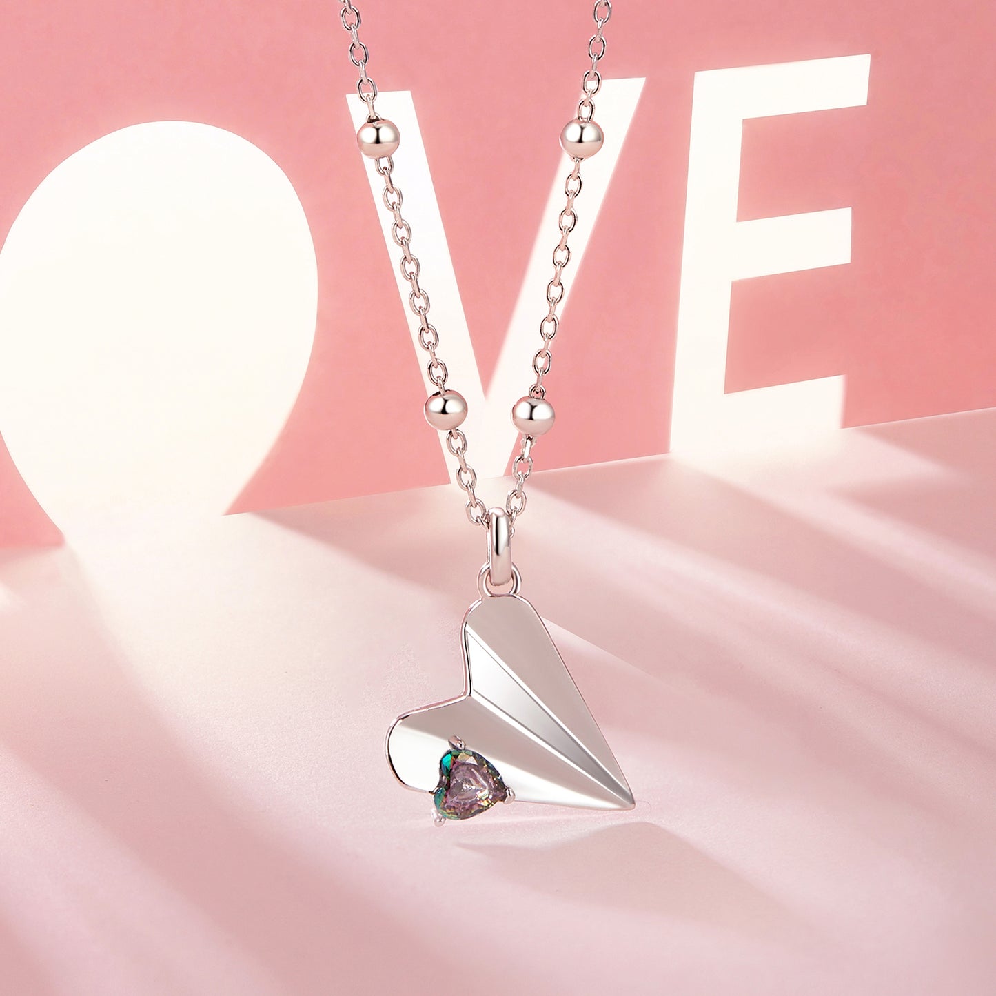Jet Black Airplane Necklace