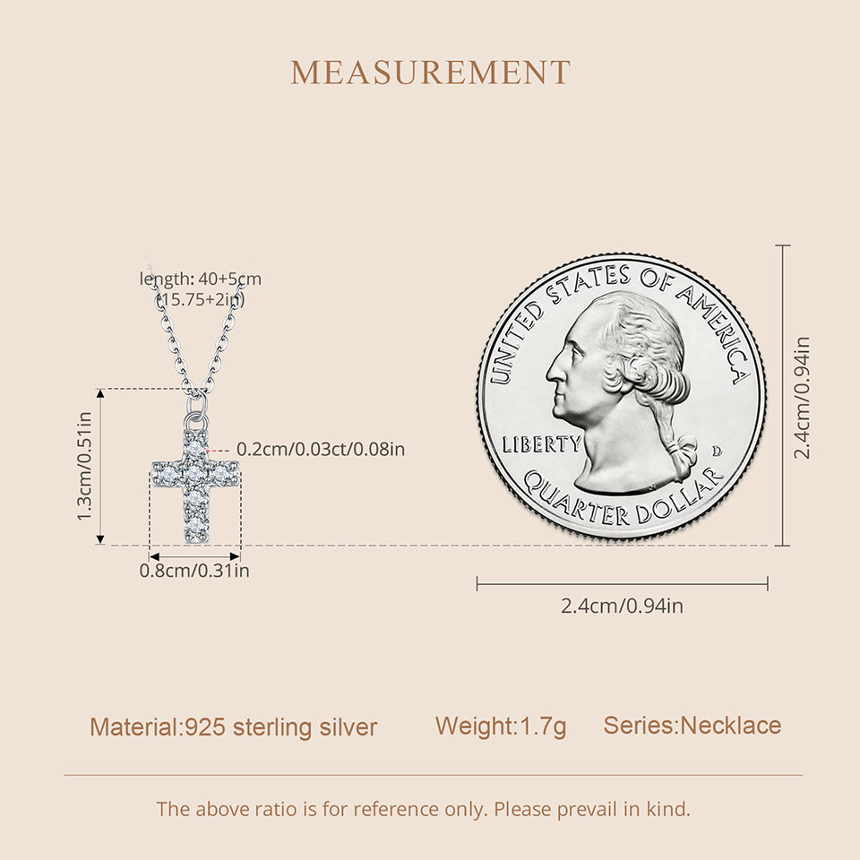 Moissanite Cross Pendant Necklace