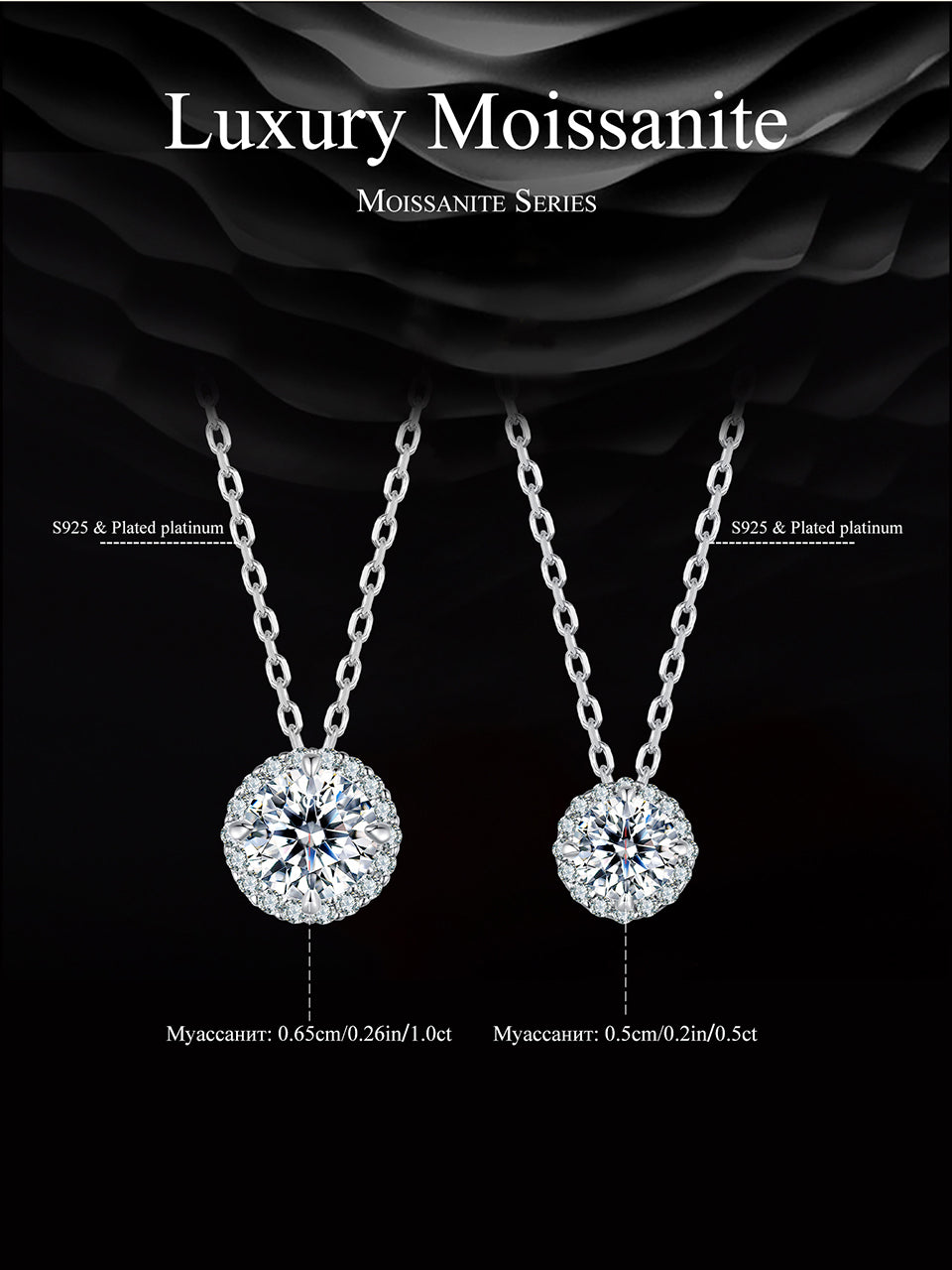 1 Carat Shimmering Moissanite Necklace