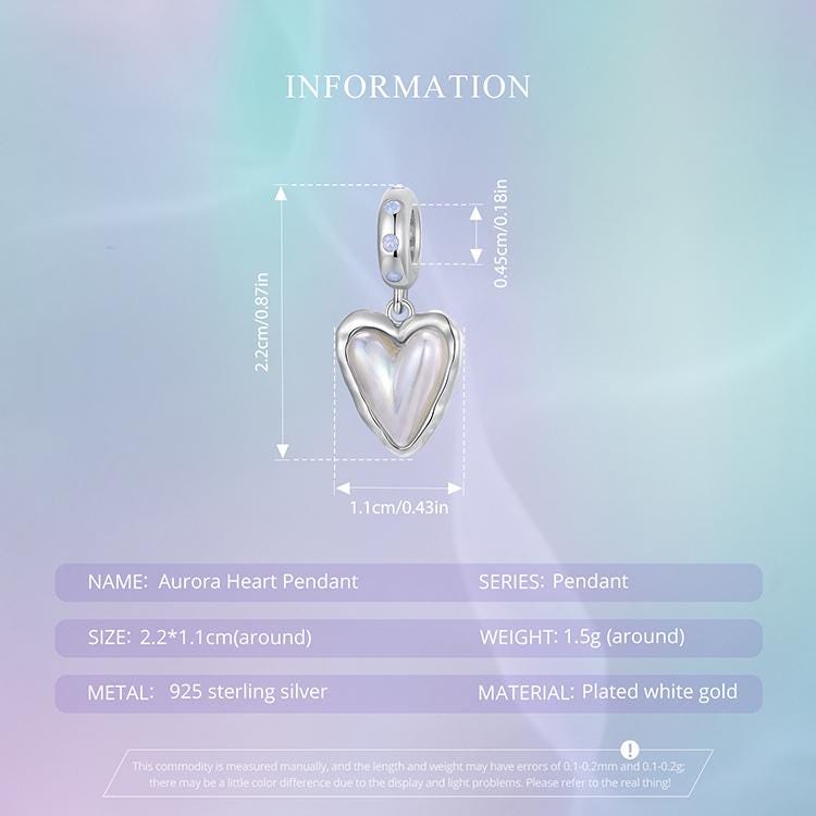 Aurora Heart Pendant Charm