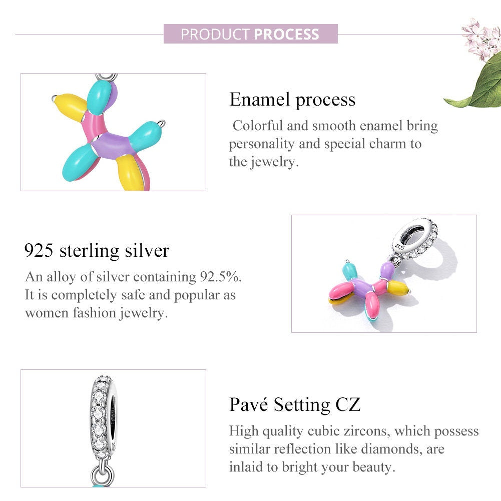 Balloon Dog Pendant Charm