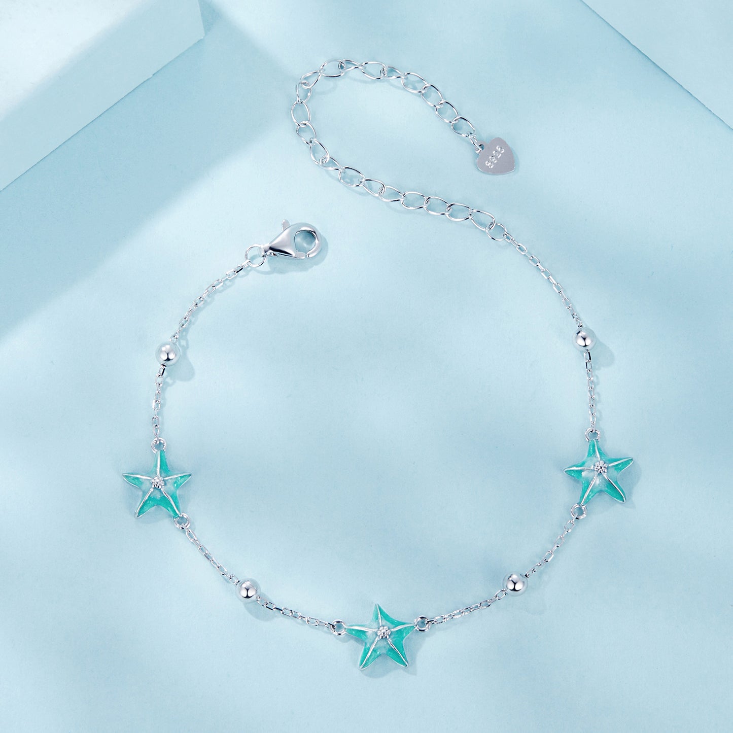 Teal Starfish Design Bracelet