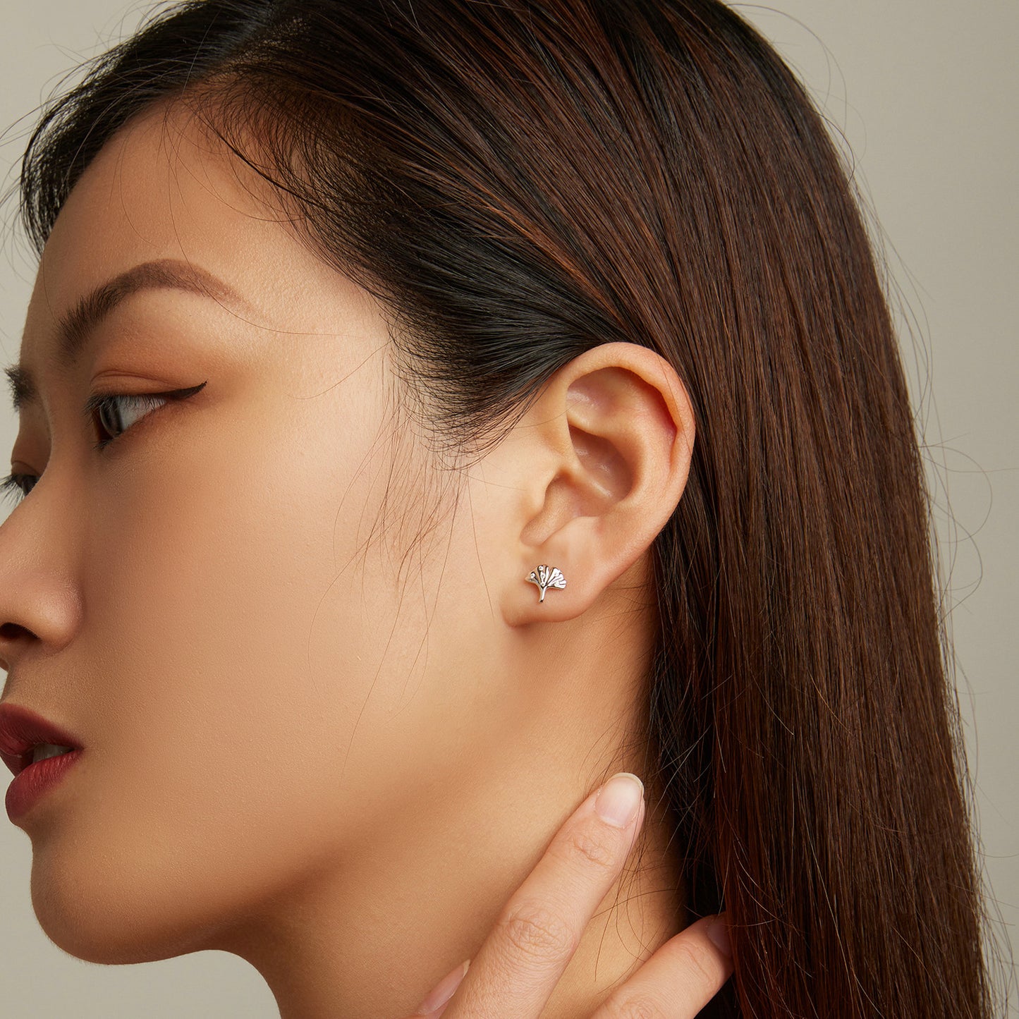 Ginkgo Leaf Stud Earrings