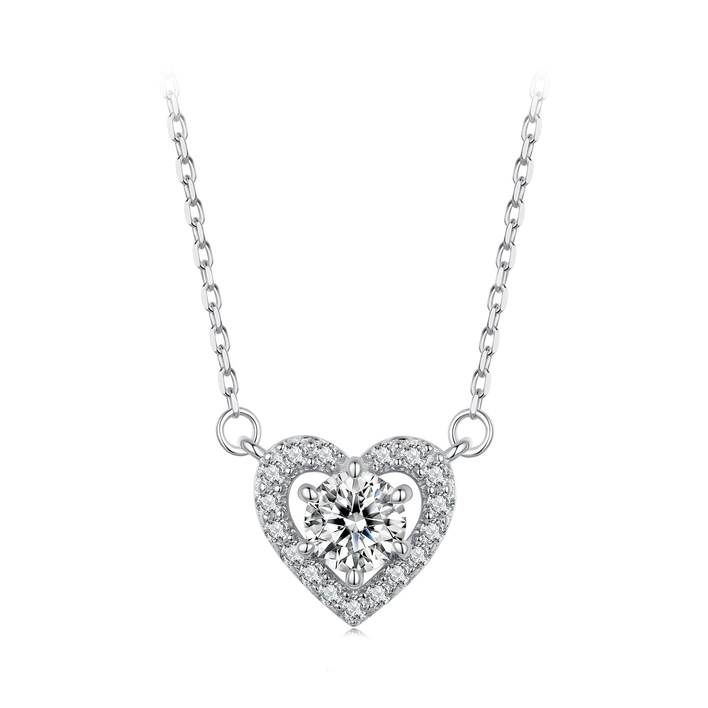 0.5ct Heart-Shaped Moissanite Necklace