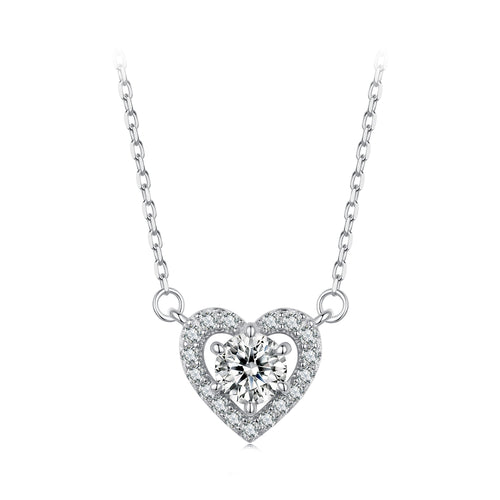0.5ct Heart-Shaped Moissanite Necklace