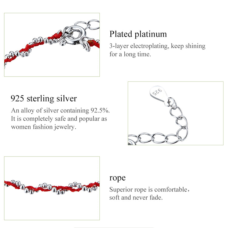 Compact Red String Bracelet