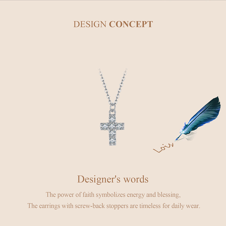 Moissanite Cross Pendant Necklace