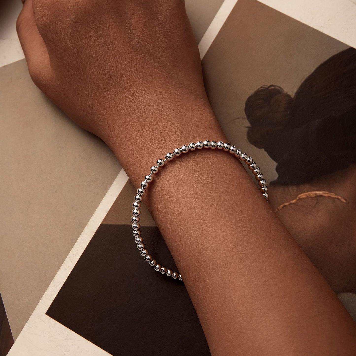 Silver Bead DIY Basic Bracelet