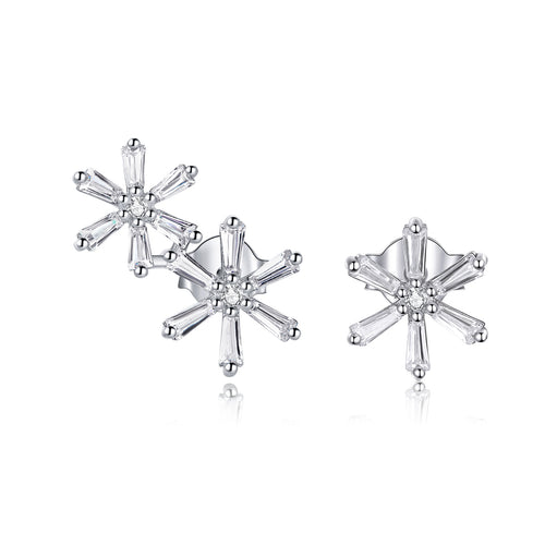 Elegant Snowflake Hoop Earrings