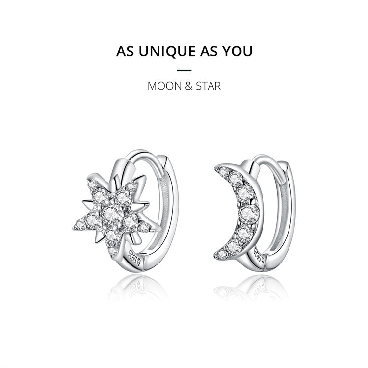 Star Moon Stud Earrings